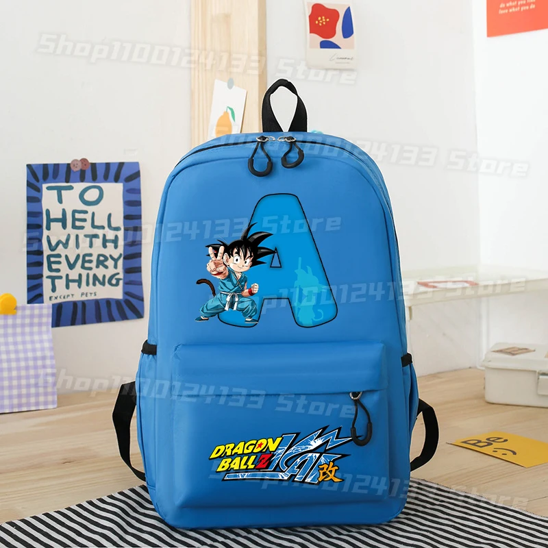 

Dragons Ball Man Backpack Cute Letters Anime Print Boy Student Back To School Stationery Storage School Bag Kids Game Trend Gift