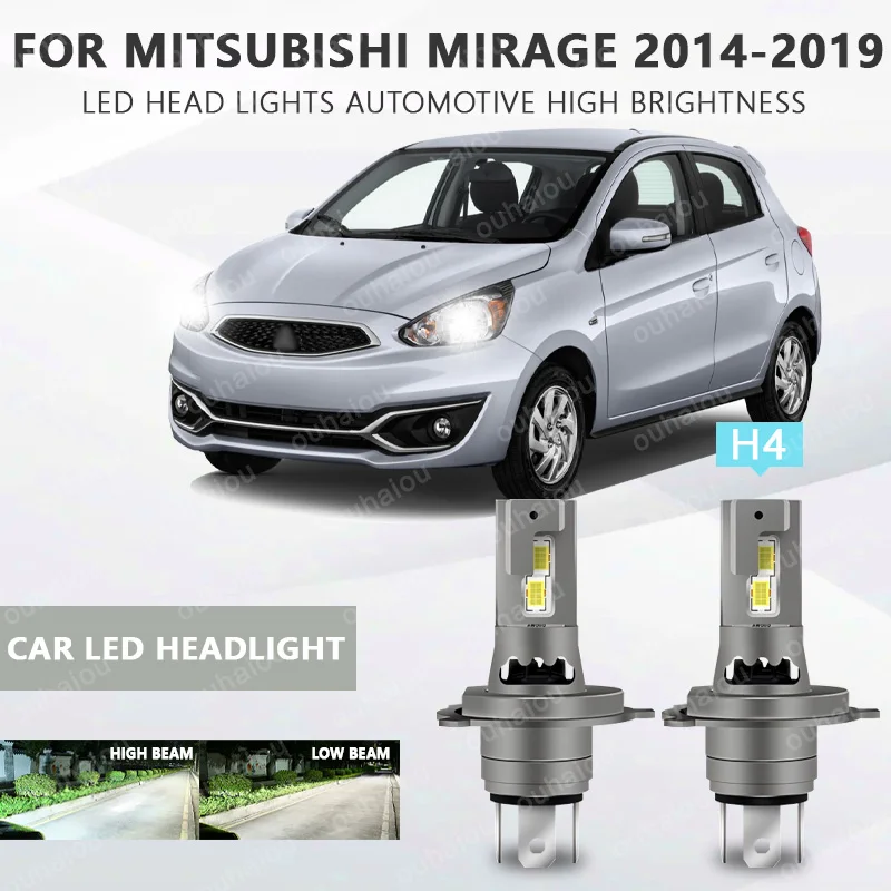 

2PCS For Mitsubishi Mirage 2014-2019 H4 9003 LED Headlight Bulbs CSP High & Low Beam H4 LED Headlamp 12000lm 6000K