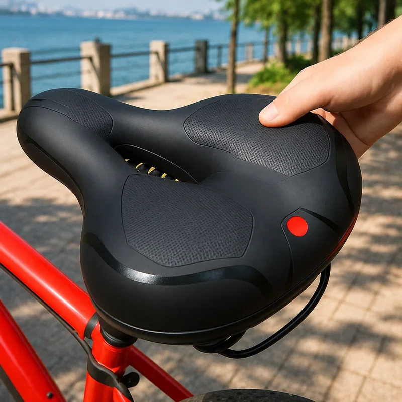 Shock-Absorbing MTB and Road Bike Saddle with Breathable Hollow Structure for Maximum Comfort and Stability