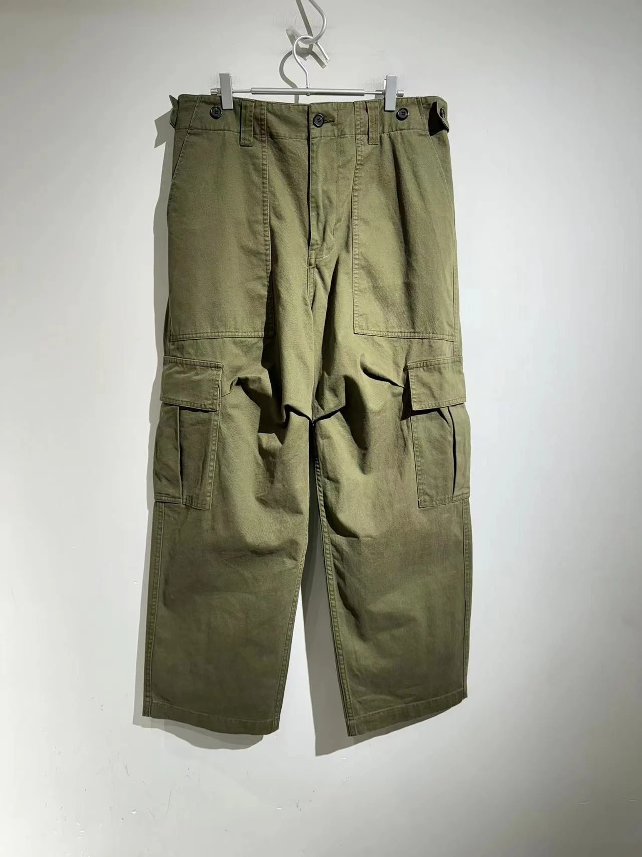 

Brand WD Men Cargo Pants Cotton Loose Trousers Daily Pants Men Wide Leg Pocket Pants