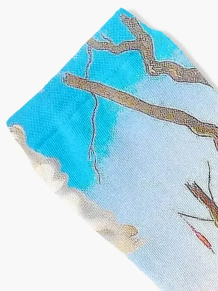 SWANS REFLECTING ELEPHANTS : Vintage AbstractPainting Print Socks Heating sock gym luxe Boy Socks Women's