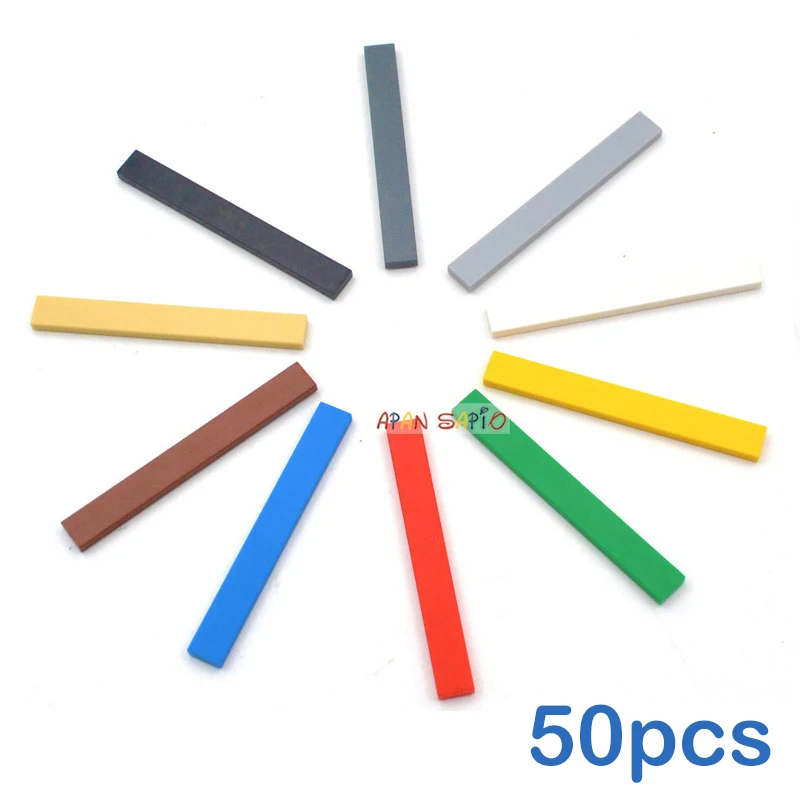 Bloques de construcción para niños, juguete de ladrillos para armar figuras de 1x8 DIY, tamaño educativo creativo, de 10 colores, Compatible con 4162, 50 piezas