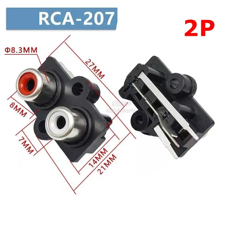 5PCS AV2-8.4-13 2/4/6/8 bit/hole RCA-213 Lotus socket audio interface connector AV same core socket