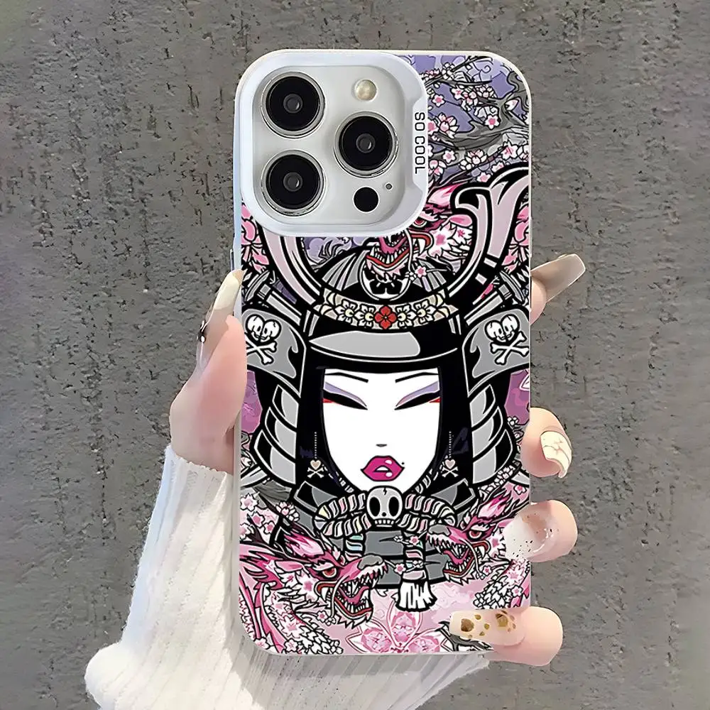 اليابان T-Tokidokis فتاة جراب هاتف آيفون 17,16,15,14,13,12,11,Pro,XS,Max,Plus,Mini,SE الأبيض كاندي ماتي غطاء مقاوم للصدمات #6