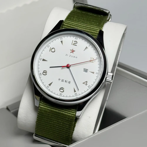 Imagen 2 del producto Nuevo reloj piloto 1963 para hombre, 41mm, Retro, dorado, clásico, barrido, segunda correa de cuero de acero inoxidable, reloj deportivo de moda para hombre