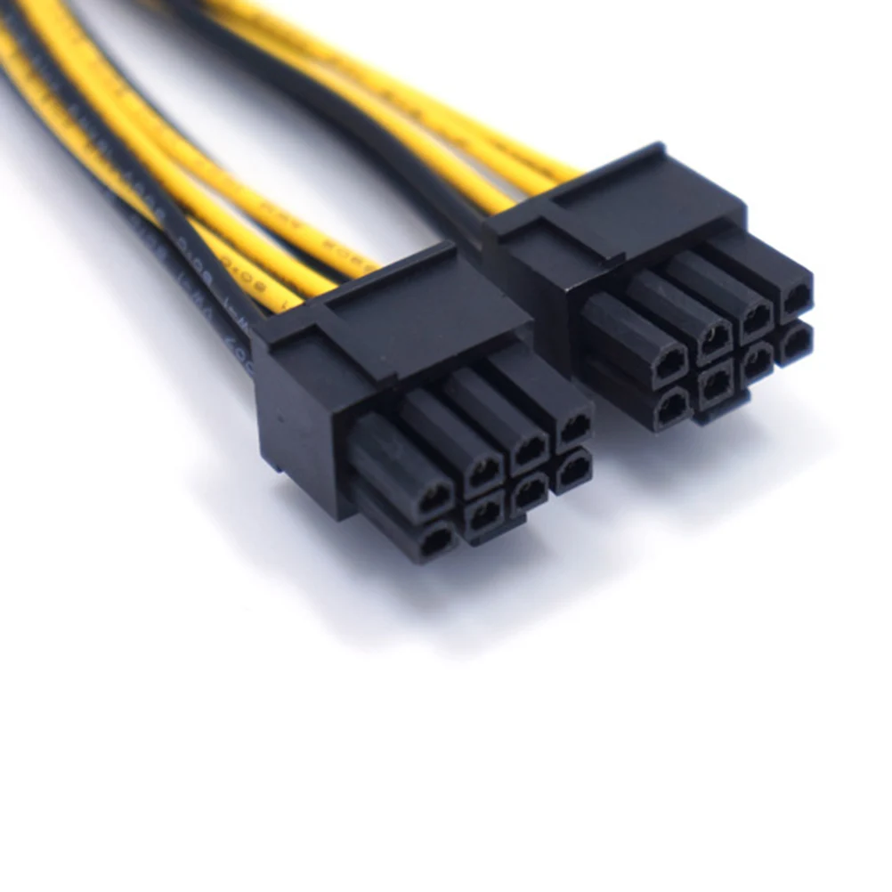

8 Pin GPU Power Cable for Dual Video Cards 1 Male to 2 Female Extension Cord Black Graphics Card Power Supply Splitter Computer
