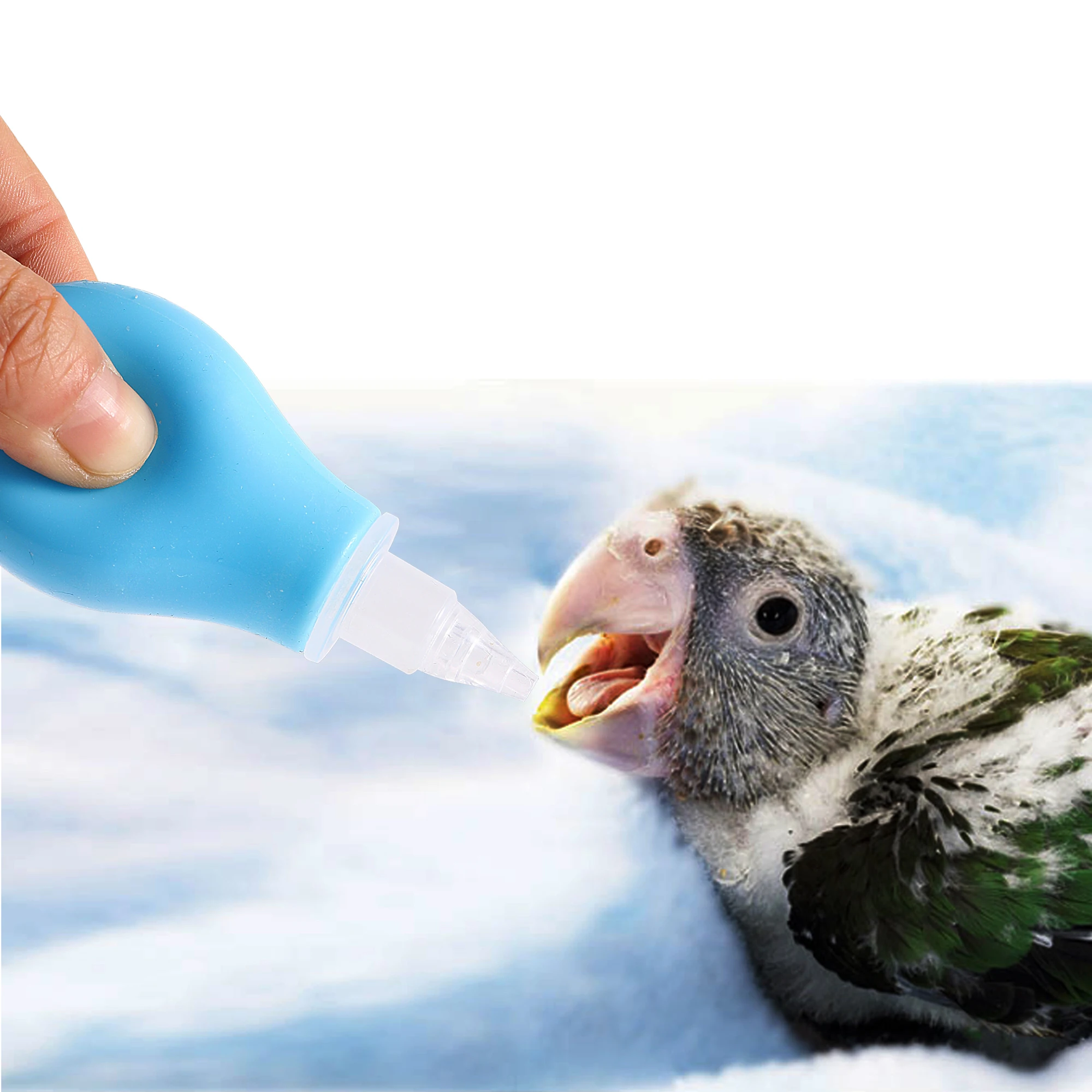 Bird Feeder Food Grade Silicone Pet 3 Color Bird Feeder Pigeon Chicks Manual Water Filling Device Small Pet Feeding Capsule