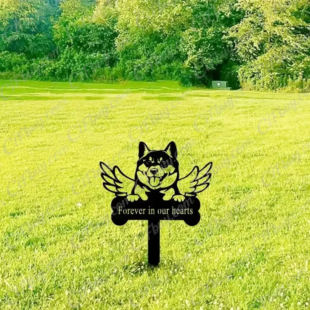 CIFBUY Handcrafted Dog Memorial Garden Stake Metal Pet Remembrance Marker Outdoor Yard Decor Rustic Sign Gift Plaque