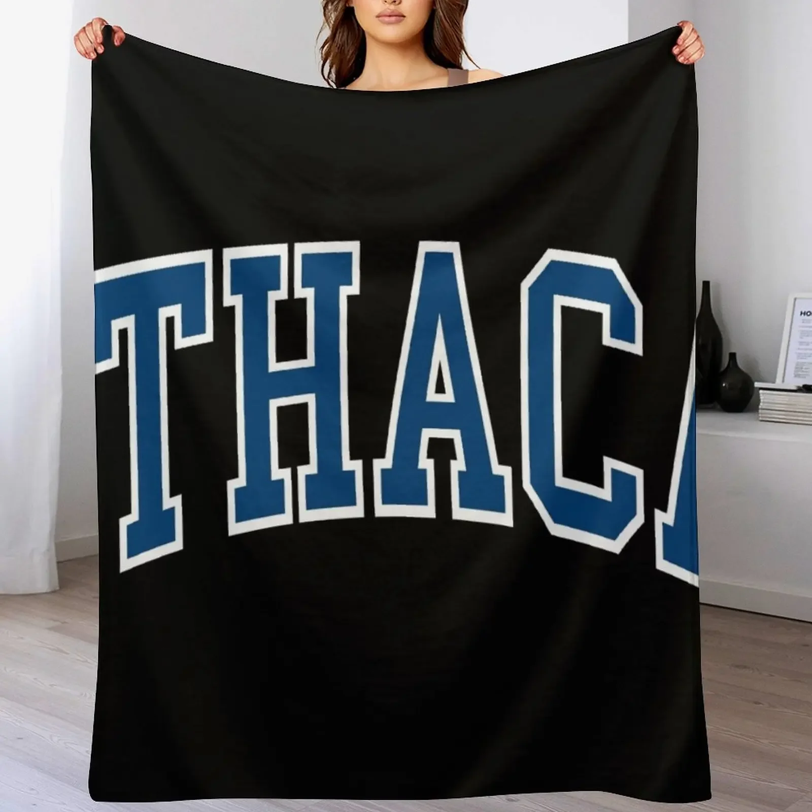 ithaca - college font curved Throw Blanket Decorative Sofa Camping for winter Baby Blankets