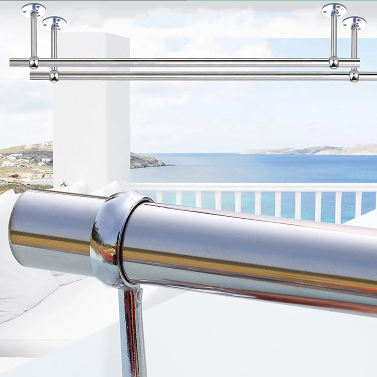 

Clothes Rod Accessories Bracket Hooks Hanging Holder Wardrobe Rail Support Thicken