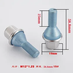 1pc Lug Bolt Wheel Hub Screw Fit for Jeep Cherokee Compass Patriot Renegade Grand Commander M12x1.25 Hex 19mm Lenght 61mm