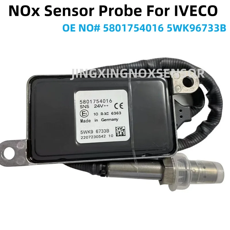 Sensor de nitrogênio e oxigênio Nox para caminhão Iveco, 5801754016, 5WK96733B, 5WK9 6733B, 24V, Original, Novo