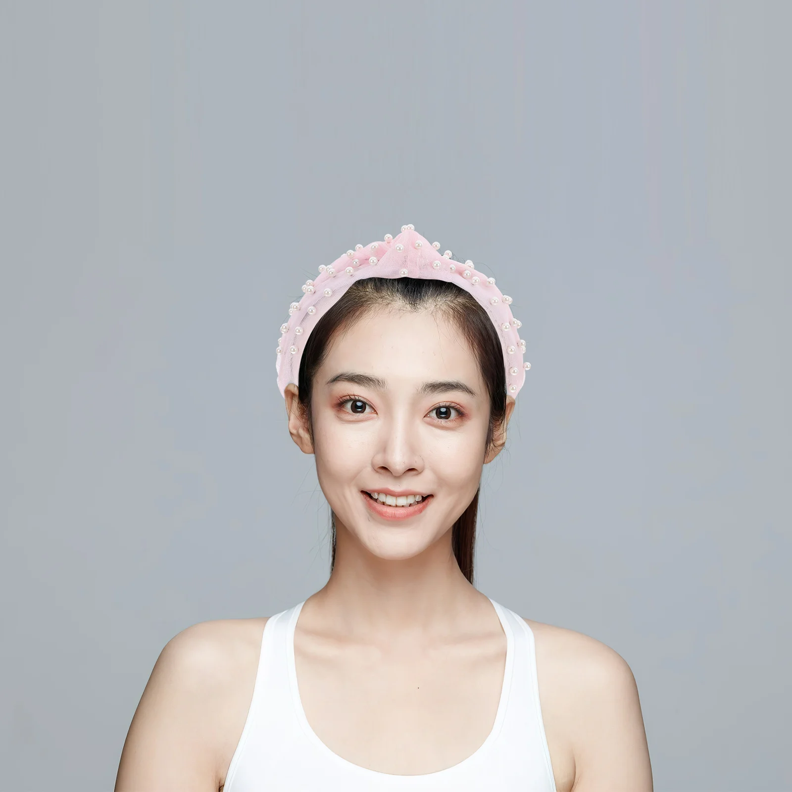 

2 Pcs Pearl Headband Women Hair Fabric Wide Padded Face Washing Headdress Pearls Girls Headbands