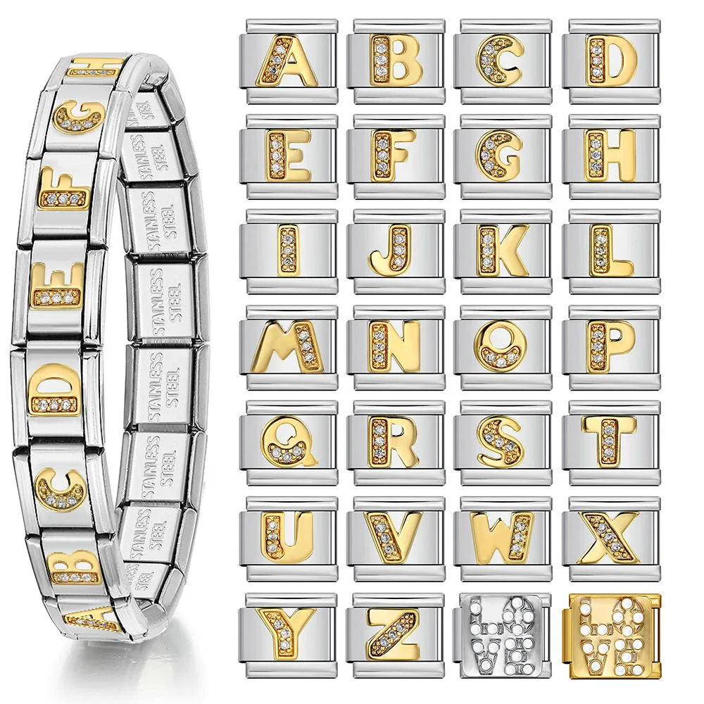 1-шт-золотой-цвет-циркон-буквенный-итальянский-браслет-подвеска-из-нержавеющей-стали-сделай-сам-эластичная-цепочка-модные-ювелирные-изделия