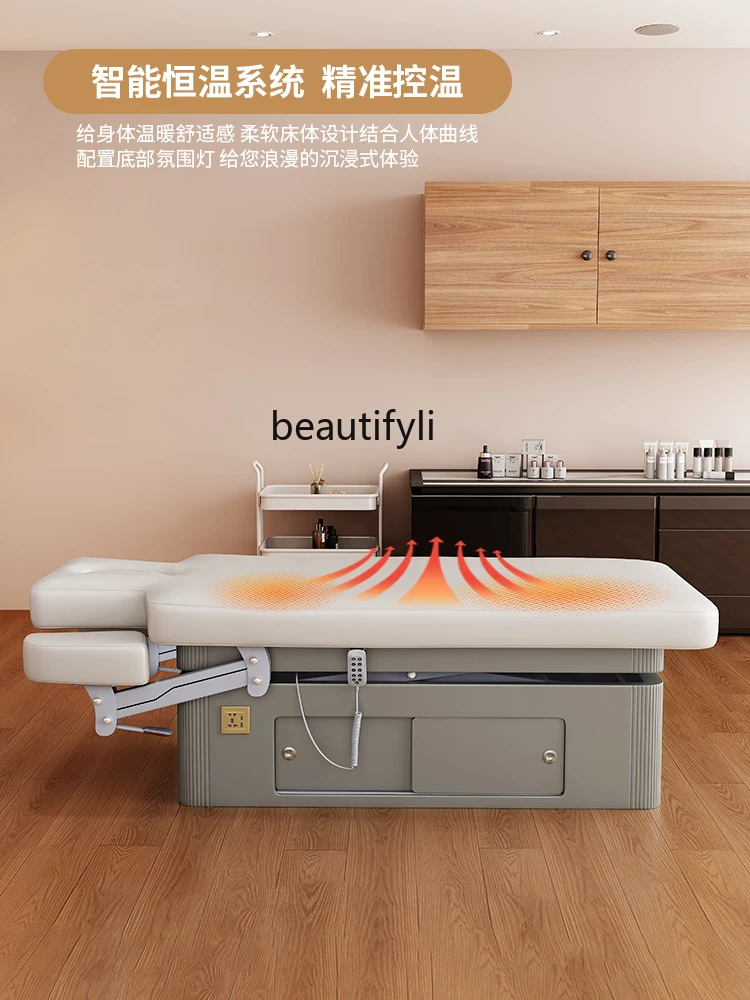 Aquecimento Elétrico Fisioterapia Massagem Sofá, Pequeno Apartamento Beauty Care Bed, Salão de Beleza Cama Especial, Elevador destacável