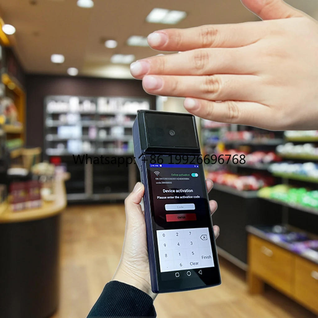 6.0 inch Handheld POS with Palm Scanner for Market Stall Biometric Palm Scanner for Convenience Store Palm Vein Recognition