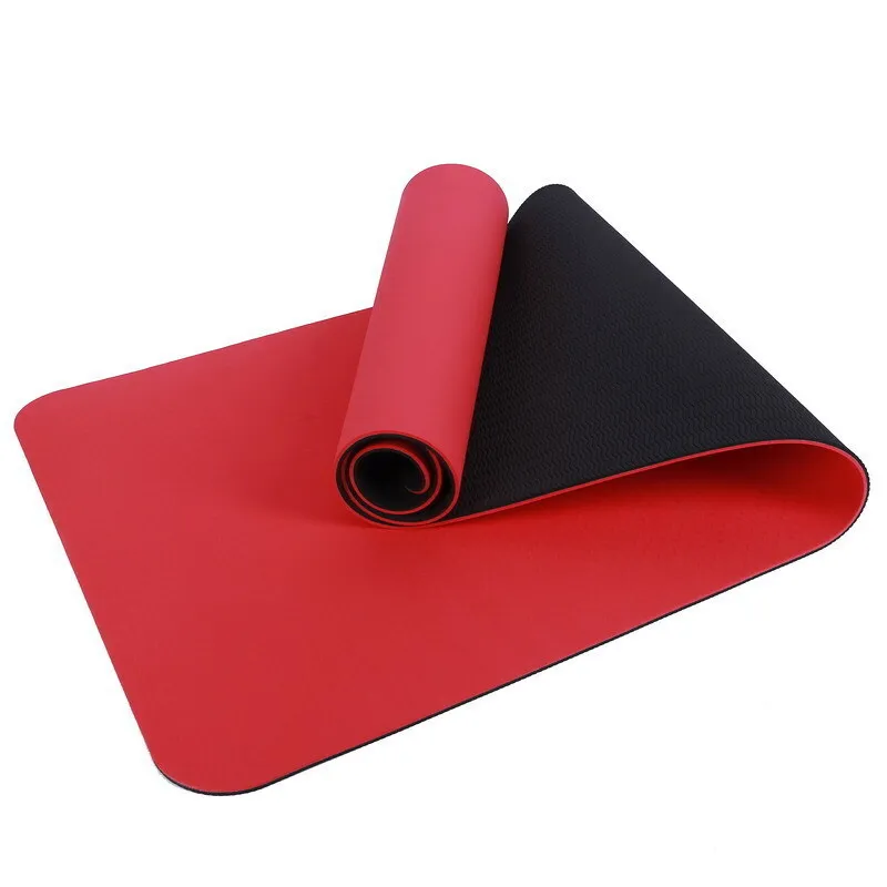 TPE yoga mat specifically designed for fitness centers shock-absorbing dual color fitness mat with odorless grip anti slip