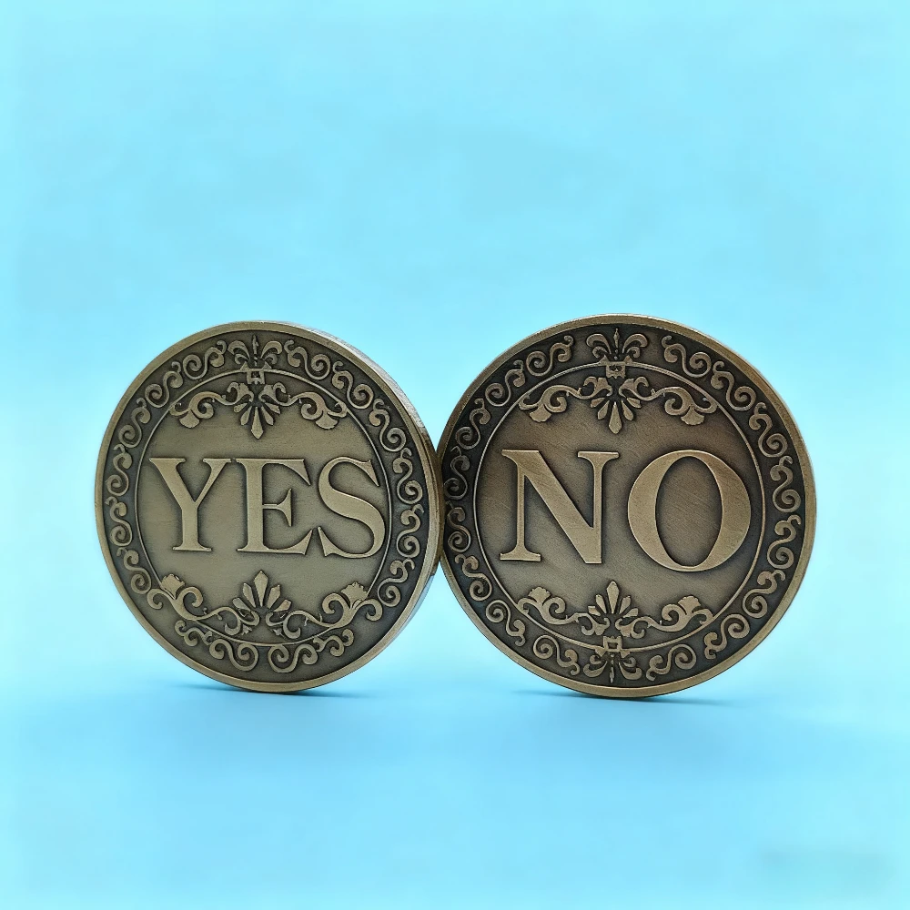 Bronze Yes or No decision making  Commemorative Coin Non-currency Coins Game Prop Challenge Coins Collection