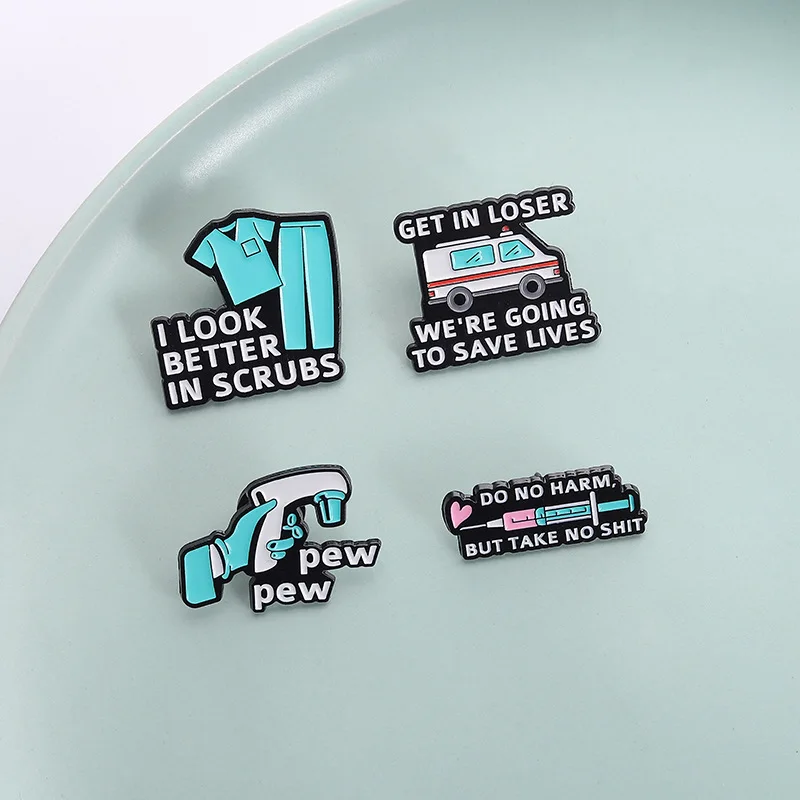 أنا أحب الناس على الطاولة المفتوحة المينا دبوس مخصص مشرط التخدير بروش شارة التلبيب مجوهرات طبية هدية للأطباء