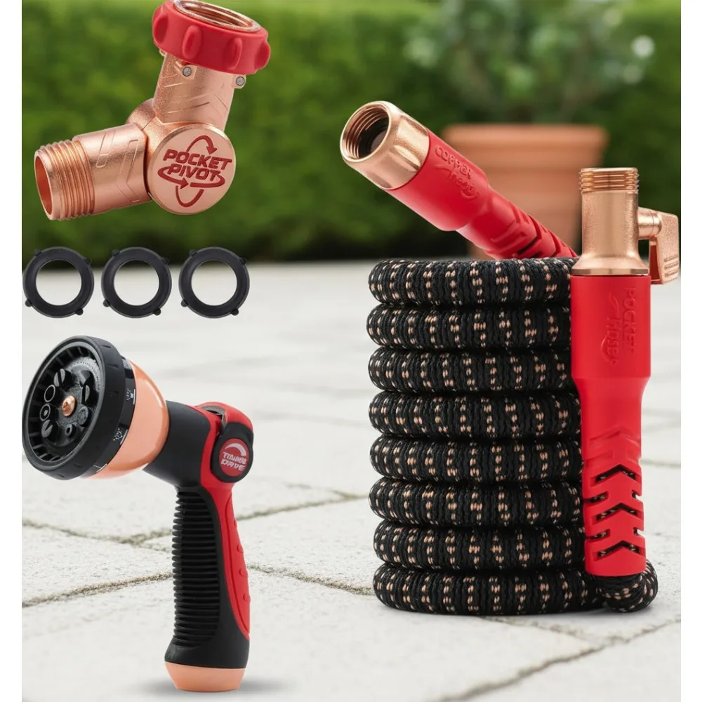 

Expandable Garden Hose 25FT, 360° Swivel, No-Kink Anti-Burst, Lead-Free Safe for Pets & Plants