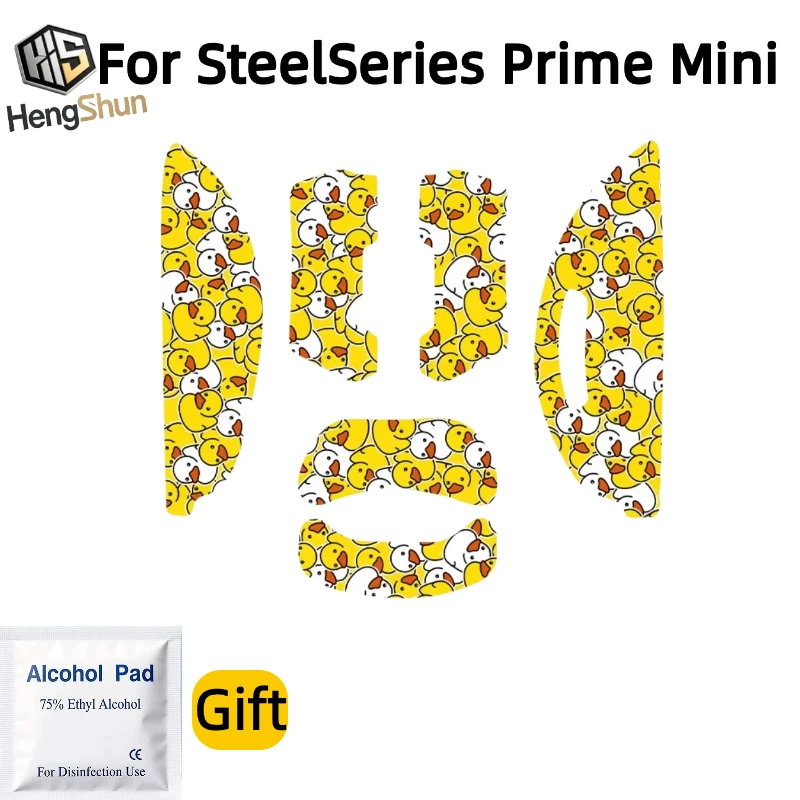 For SteelSeries Prime Mini Gaming Mouse Grip Tape Pre-Cut Anti Slip Sweat Resistant PTFE Feet Skates Alcohol Pad Gift