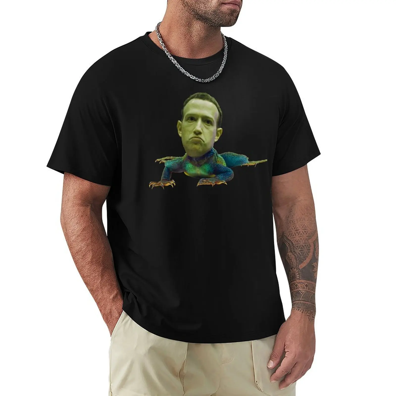 Mark Zuckerberg Is A Lizard T-Shirt Work Wear Lightweight Tee