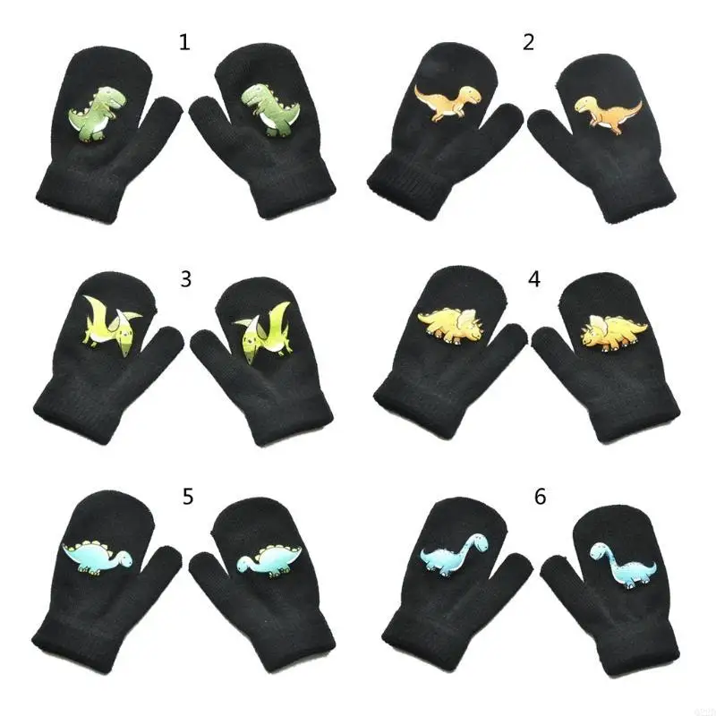 

Q22D Kids Winter Knitted Glove with Wool Newborn Mitten Snowdays Fight Mittens