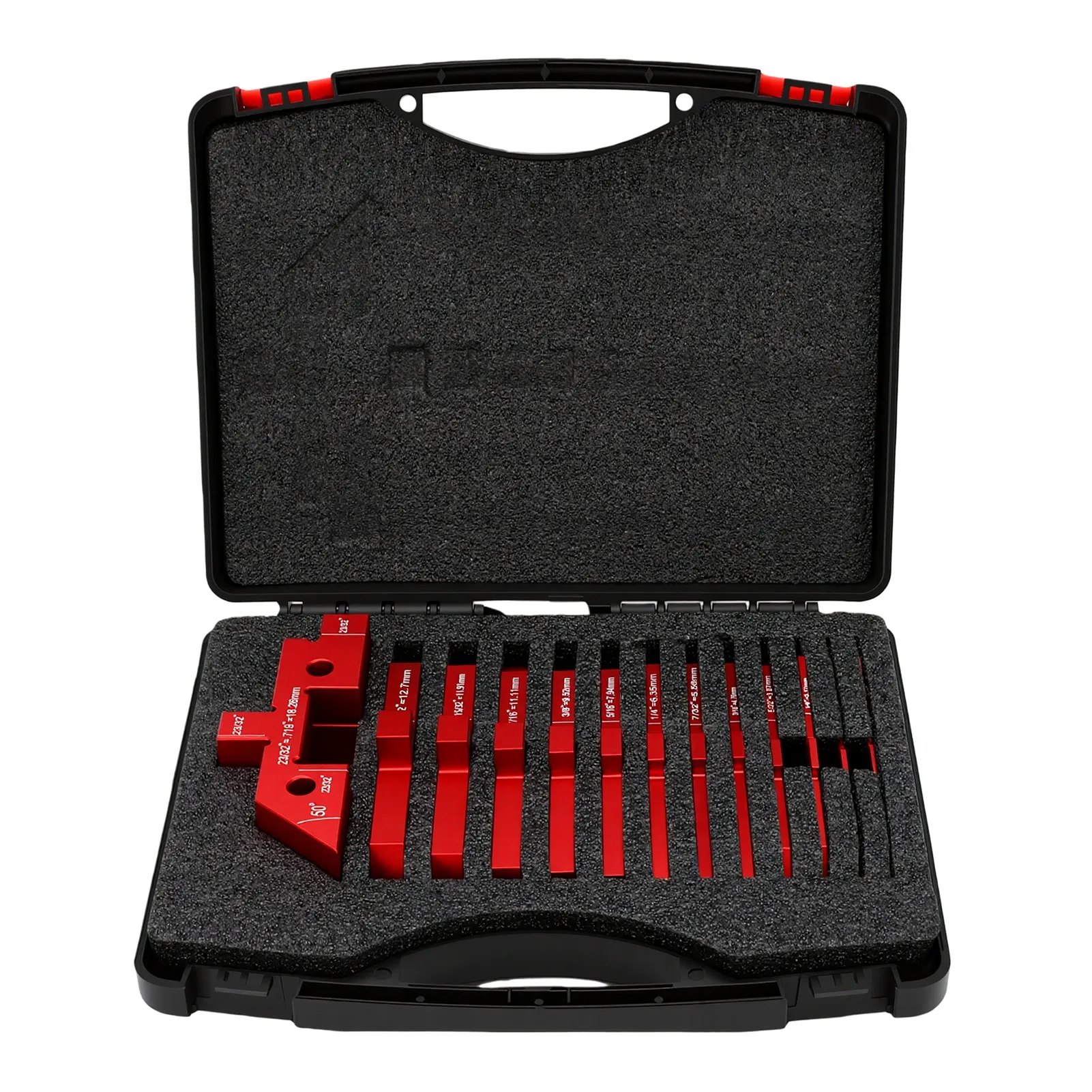 14 Pcs Setup Blocks Aluminum Alloy Router Table Setup Bars with Storage Box for Height Depth Angle Fence Alignment