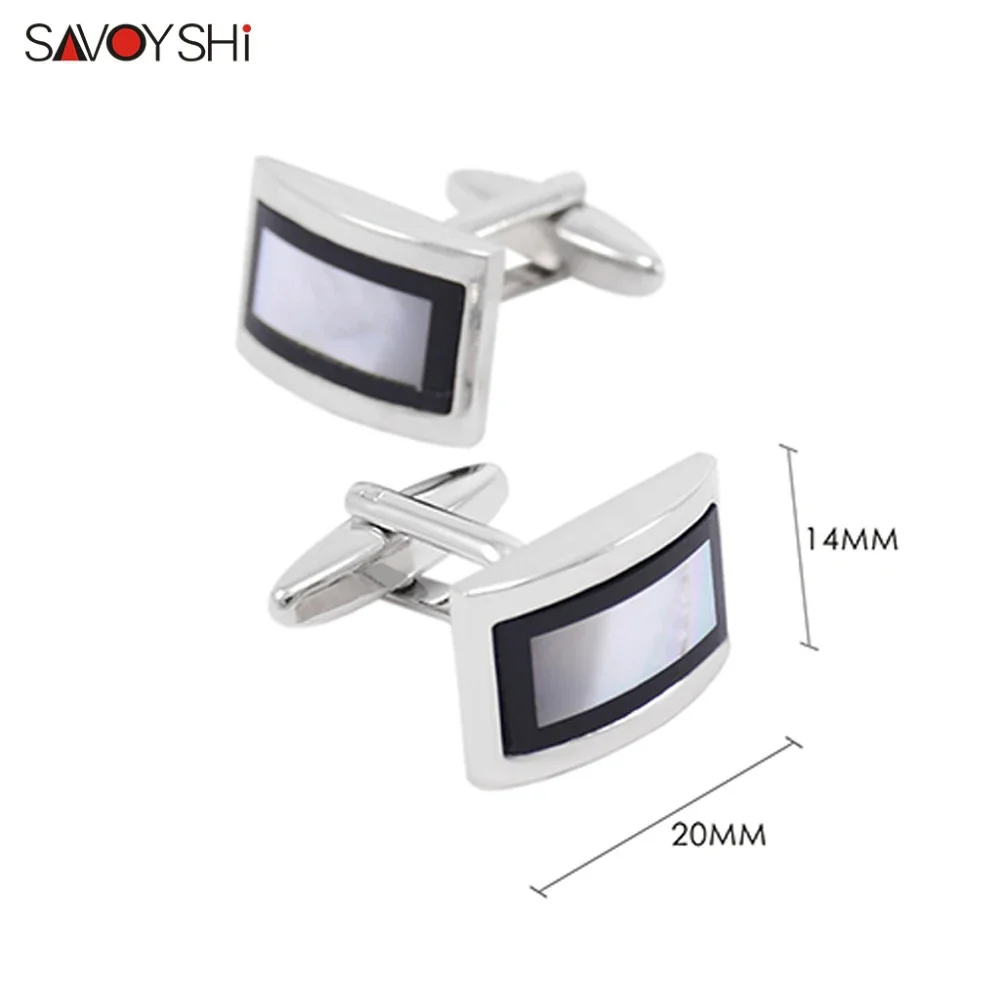 SAVOYSHI Luxury Square Shell Cufflinks for Mens Shirt Brand Cuff bottons High Quality Wedding Cufflinks Fashion Gift Men Jewelry