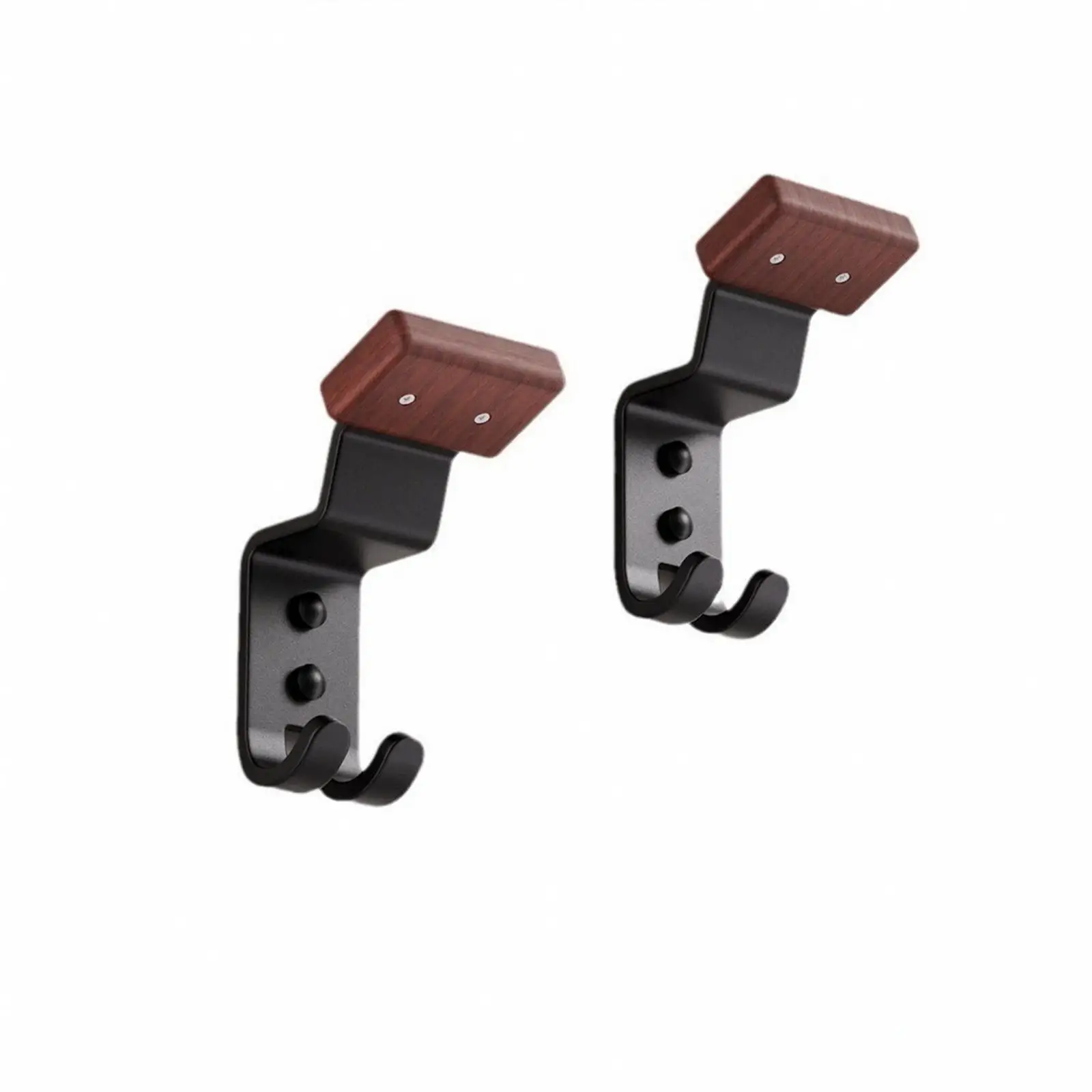 2 Pieces Space-Saving Helmet Hanger with Wood Pad High Load-Bearing Helmet Rack