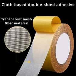 Super Traceless Carpet Adhesive Double Sided Cloth Base Tape With Strong Fixation High Viscosity For Waterproof Translucent Mesh