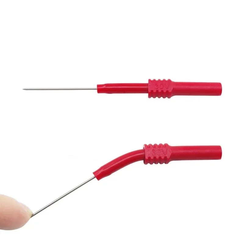 Imagem -04 - Cleqee-sondas de Teste Multímetro Não Destrutivas Pvc Macio Agulha Piercing de Isolamento Vermelho Preto P5009 10 Pcs