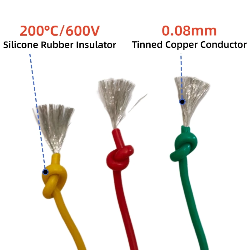 Ultra Soft Silicone Wire 3M 5M Heat Resistant High Temperature Flexible Copper Cable 18 20 22 24 26 28AWG Electrical Connector