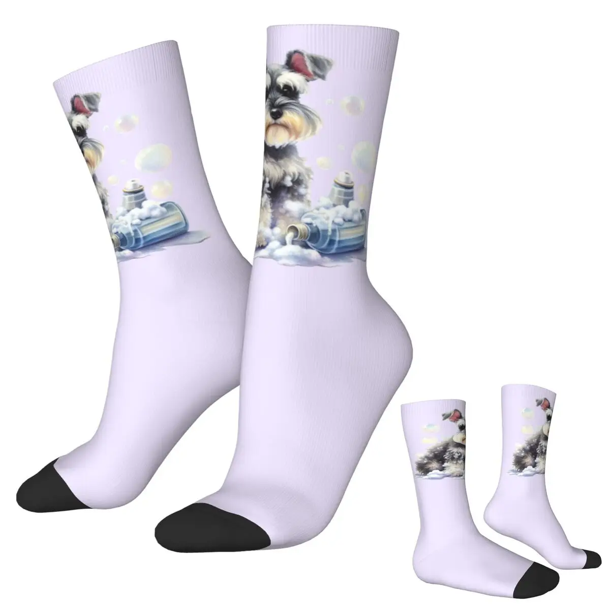 

Миниатюрный шнауцер для ванны с пузырьками, носки Harajuku, высококачественные чулки, всесезонные длинные носки, аксессуары, рождественские подарки