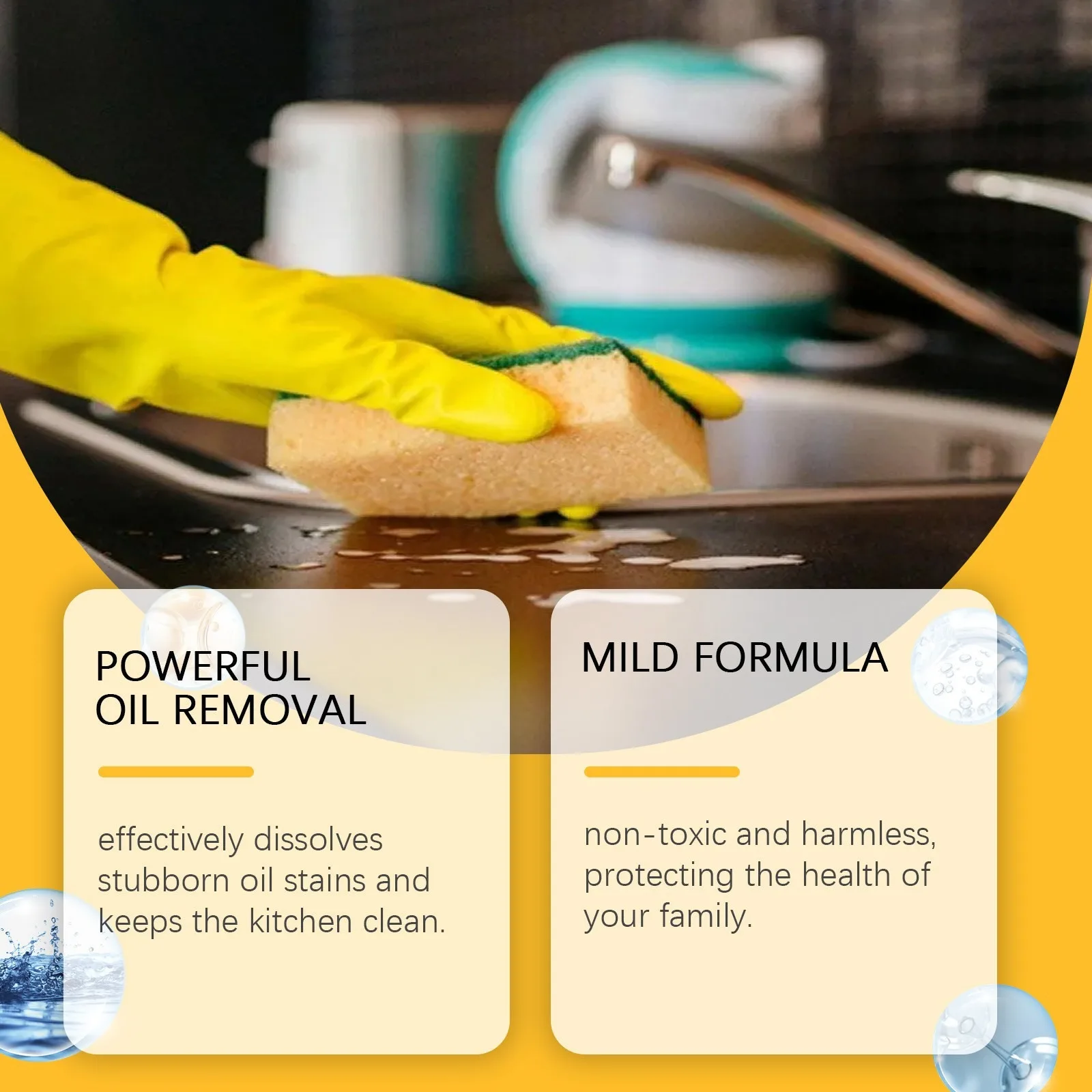 Jakehoe Heavy Oil Stain Cleaner Spray Kitchen Grease Remover Range Hood Stove Cookware Mild Degreaser Household Cleaning 100ML