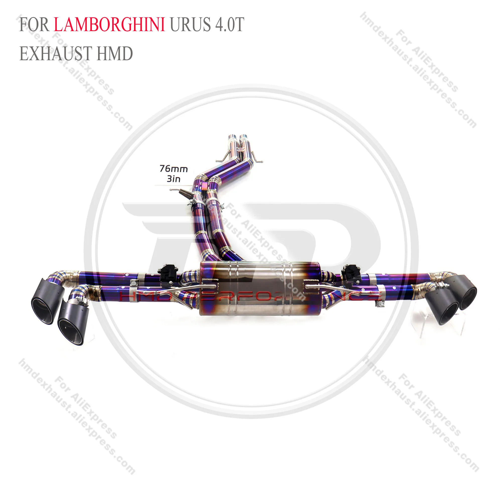 

HMD Ti Valved Catback для Lamborghini Urus 4.0T 18+ 70 мм 1,2 мм Race Cert