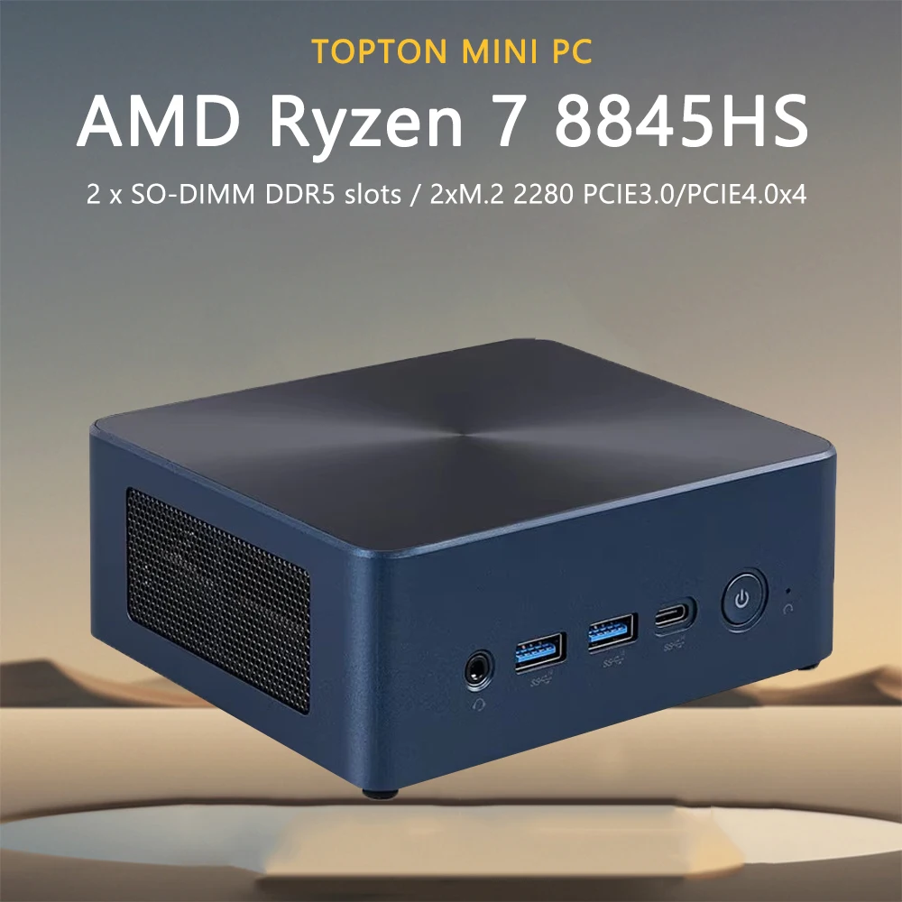 2024 Gaming Mini PC AMD Ryzen 7 8845HS 7840HS Processor Mini Computer Desktop PC Pre-in Windows 11 Pro, Dual LAN, WiFi 6, BT 5.2