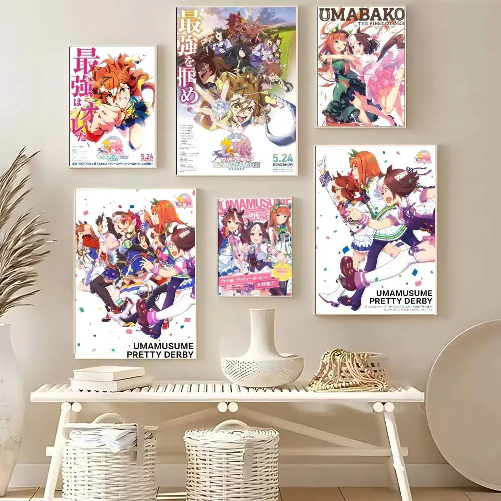 ملصقات ملصقات عالية الجودة من Game U-Uma Musume Pretty Derby هدية لغرفة المعيشة لوحة تزيين الجدران الجمالية