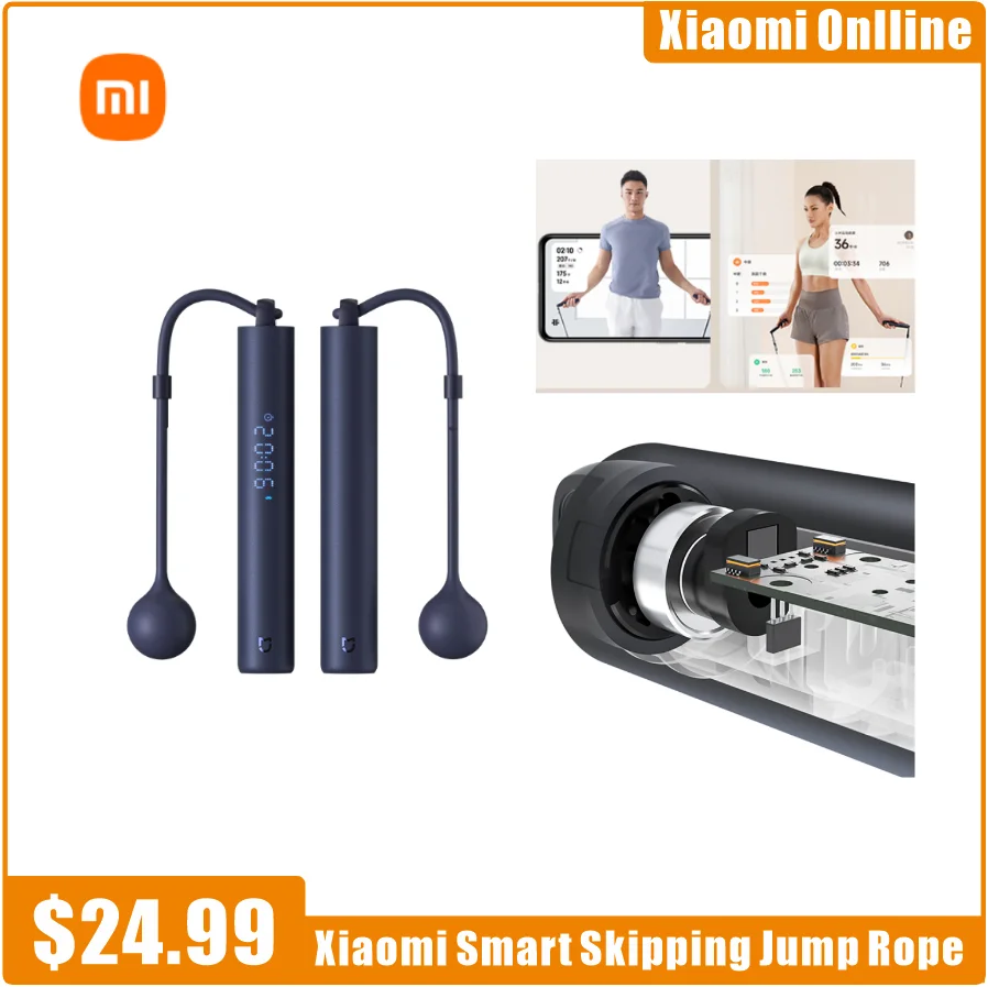 Xiaomi Mijia Smart Skipping Jump Rope Digital Counter With App Adjustable Calorie Calculation Sport Fitness Professional Rope