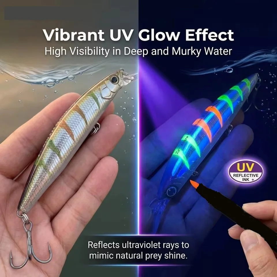 UV Reflective Lure Marker 8 Colors Fluorescent Paint Pen DIY Custom Soft Hard Lures Fishing Hook Sequins Clothing Graffiti Pen