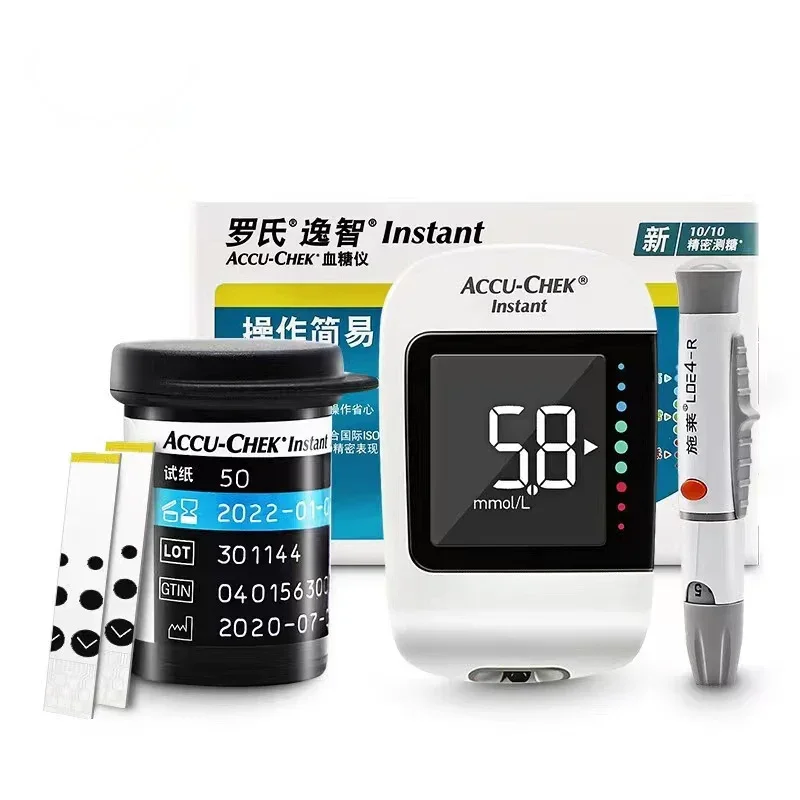 ACCU Chek Roche anında Diabet glikoz Accu Chek glikoz Test şeritleri ücretsiz kan Collectio iğne kan suger test makinesi gatos