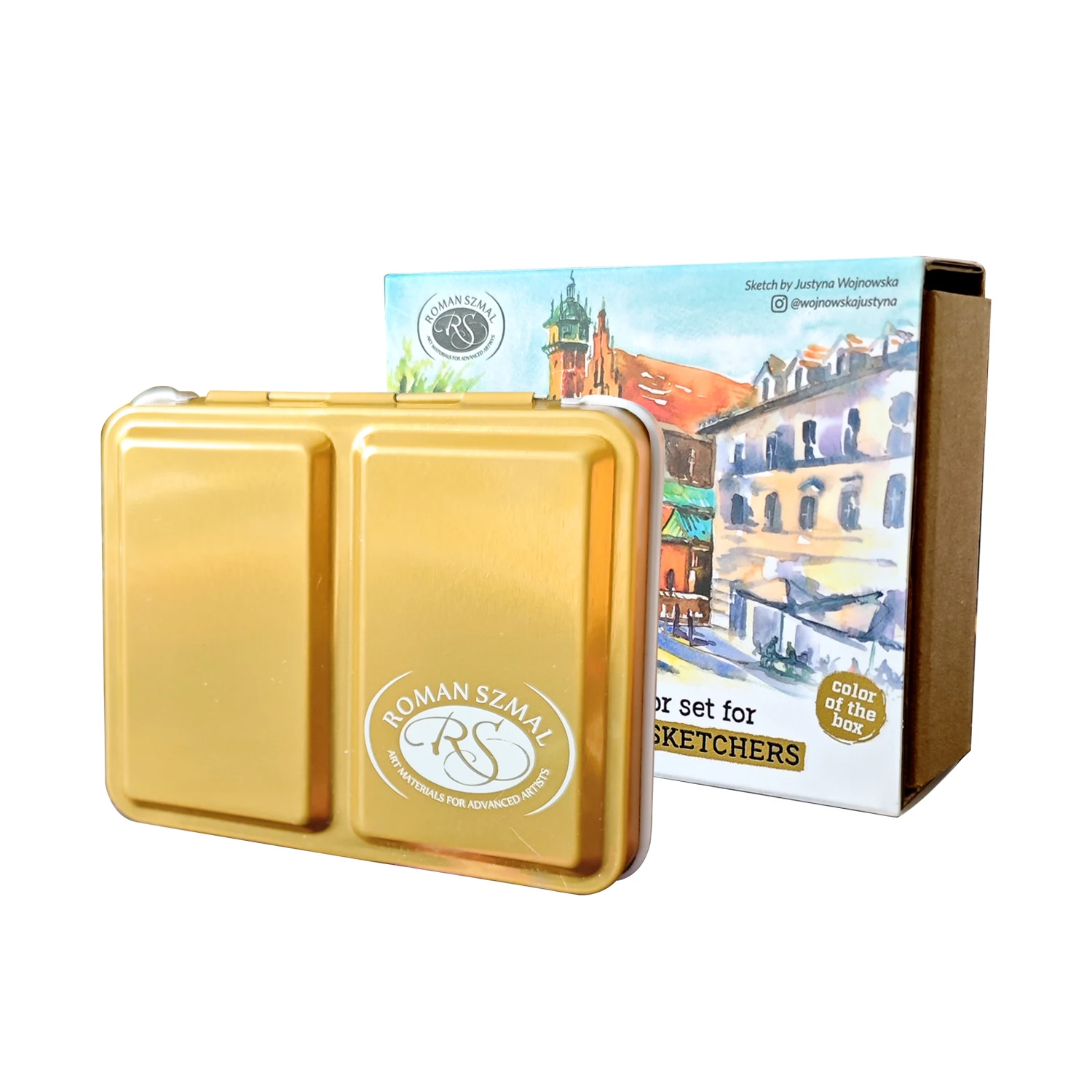 ROMAN SZMAL ARTISTS MINI Metalowe Pudełko 8 Półpłatków Kolorów Przenośne Stałe Akwarele Malowanie Rysowanie Artykuły dla Szkicowników Aquarelle — zdjęcie produktu 7