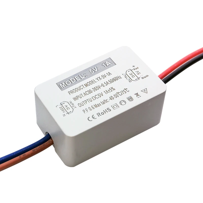 LED Power Supply DC 5V Transformer Switch Driver Output current 1A 2A  Adapter For CCTV AC110V-220V Led Driver 5W 10W