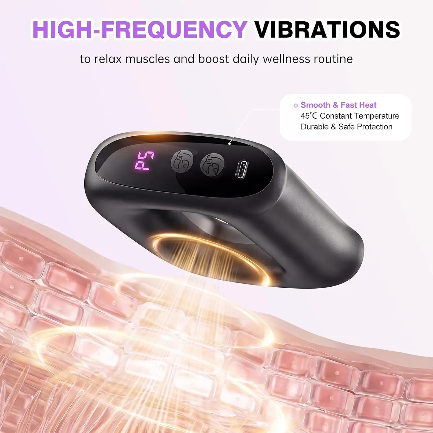 Mini Massage Gun with Heat & Waist Belt, Portable Vibration Muscle Massager, Deep Tissue Massager for Neck Shoulder Back Legs Wa view 5