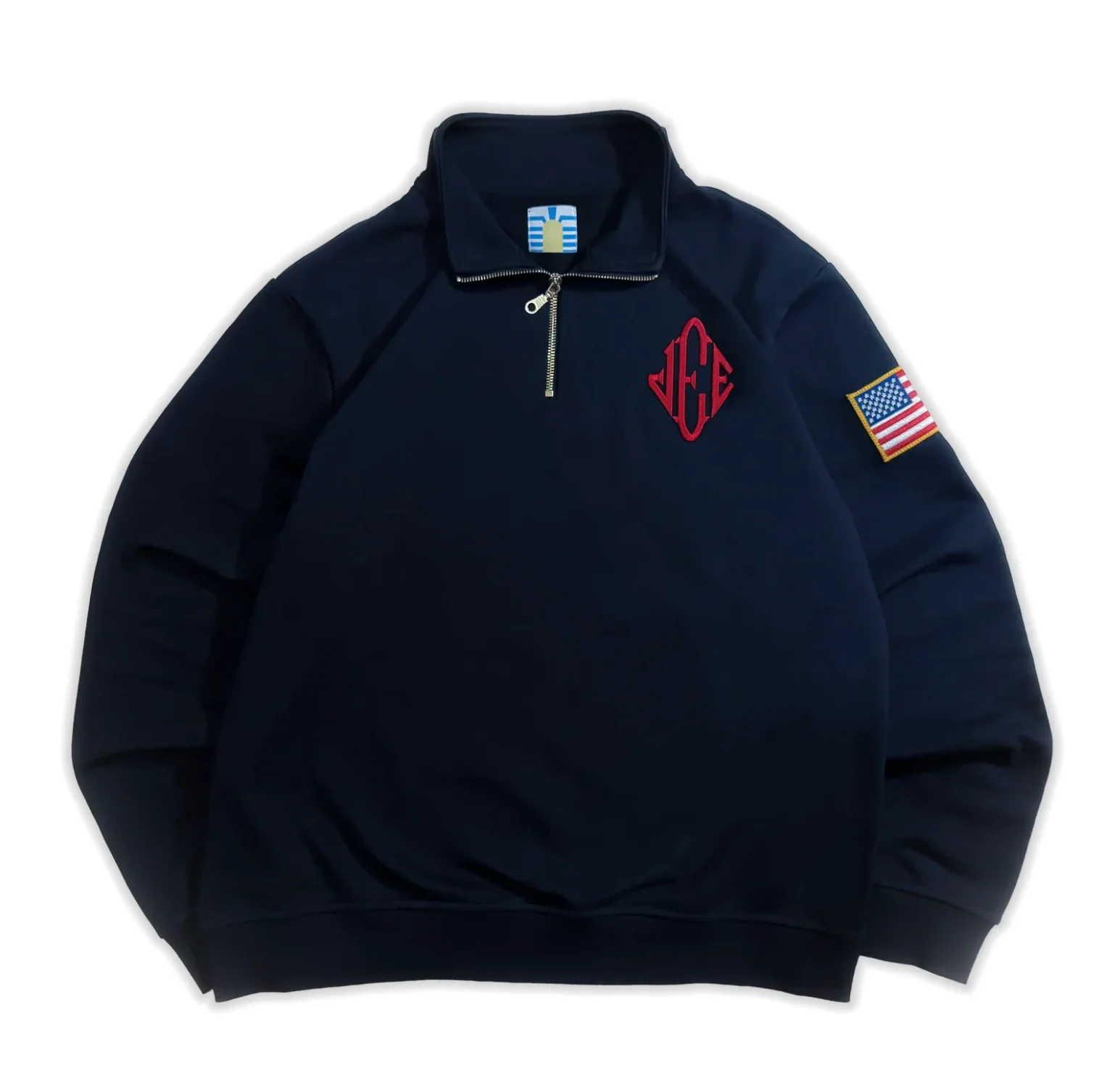 Oversize Casual Embroider Hoodies Women Sweatshirt Stand Collar Quarter Zip Pullover Sport Unisex Y2k Streetwear image 3