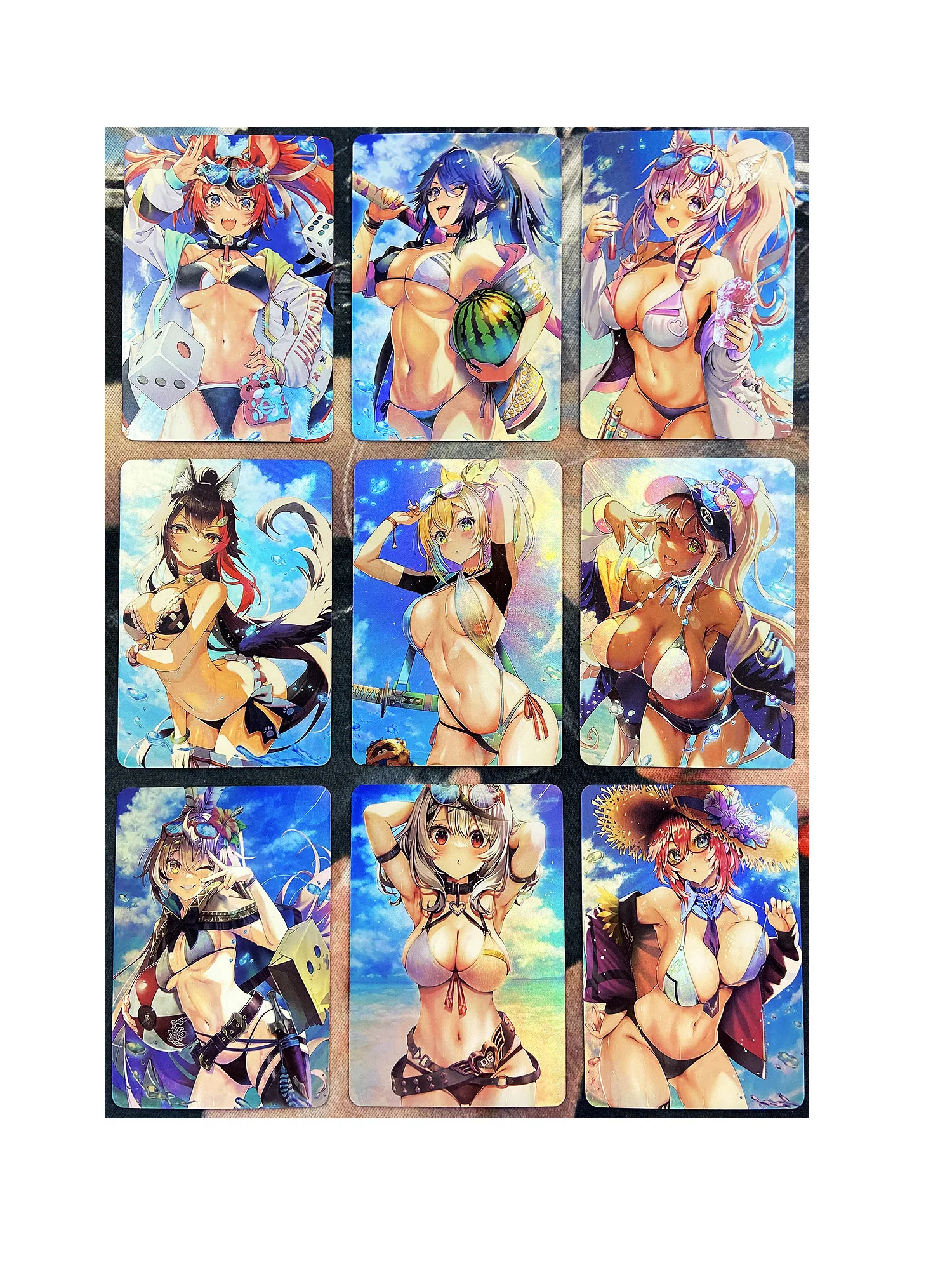 

9pcs/set ACG Beauty Hololive Female Anchor Swimwear Collection Sexy Girls Hobby Collectibles Anime Game Collection Cards