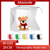 20cm Mini LED Panels Folding Portable Light Photo Lighting Studio Shooting Tent Box Kit with 6 Colors Backdrops Softbox DSLR