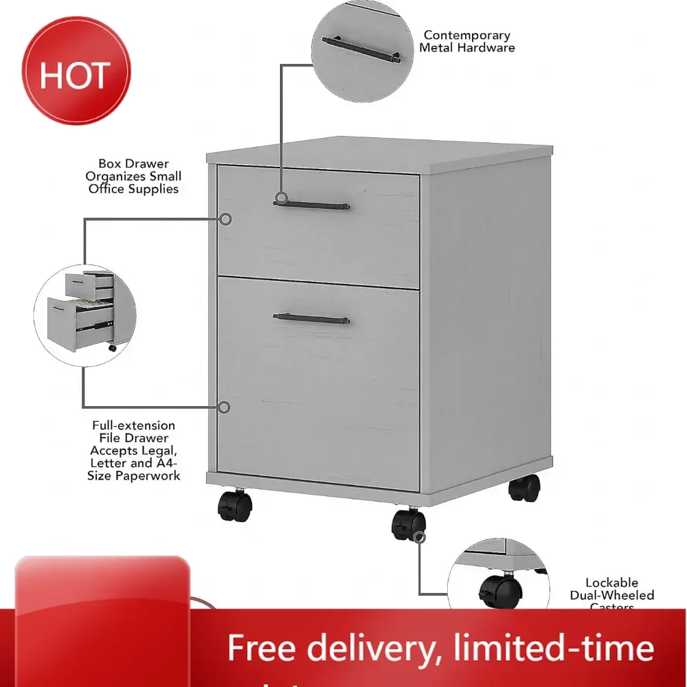 

Бестселлер: Угловой стол Key West 60W с 2 выдвижными ящиками и мобильным файловым шкафом, цвет Cape Cod Gray, простая сборка.