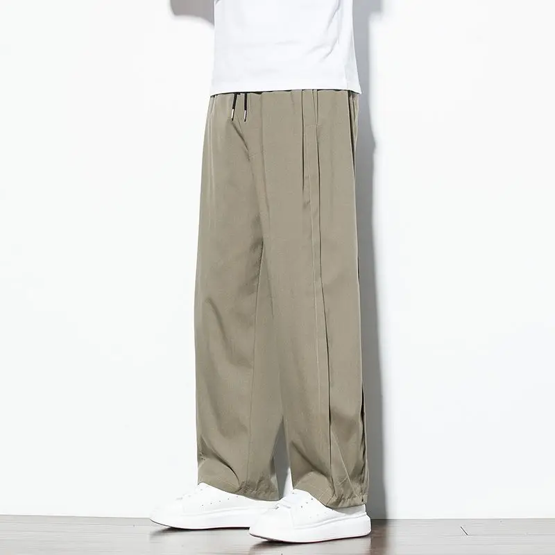 

Suit Trousers for Men Baggy Fluid Work Straight Vintage Clothing Fashion Wear Formal Summer 2025 Fabric Classic Man Suits Pants