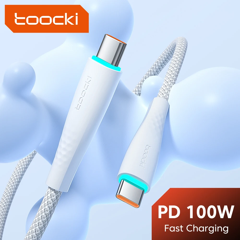 Toocki PD 100W USB C To Type C Cable Fast Charging Charger Cable For Huawei Xiaomi POCO Macbook Samsung Data Cord USB-C Cable 3M